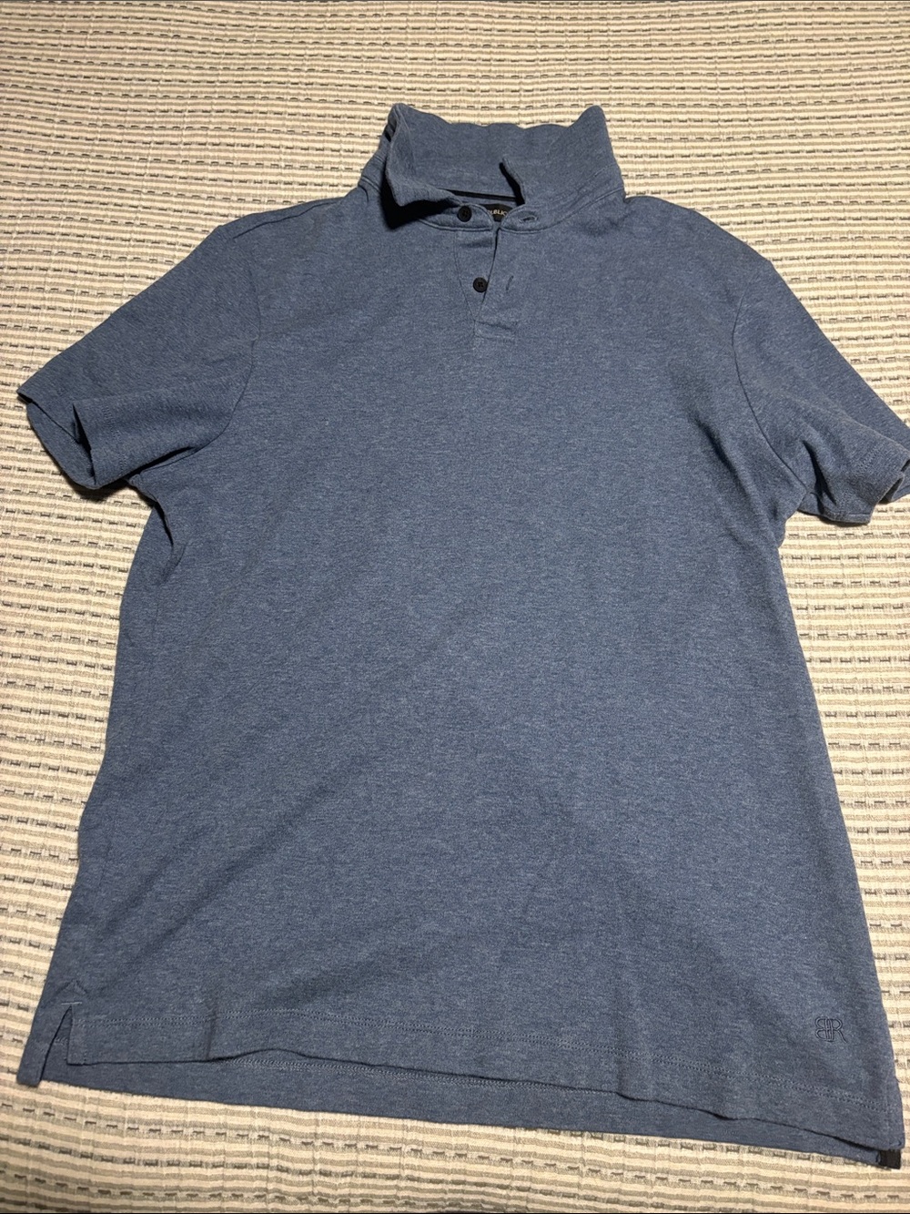 Banana Republic Heather Navy Short-Sleeve Polo